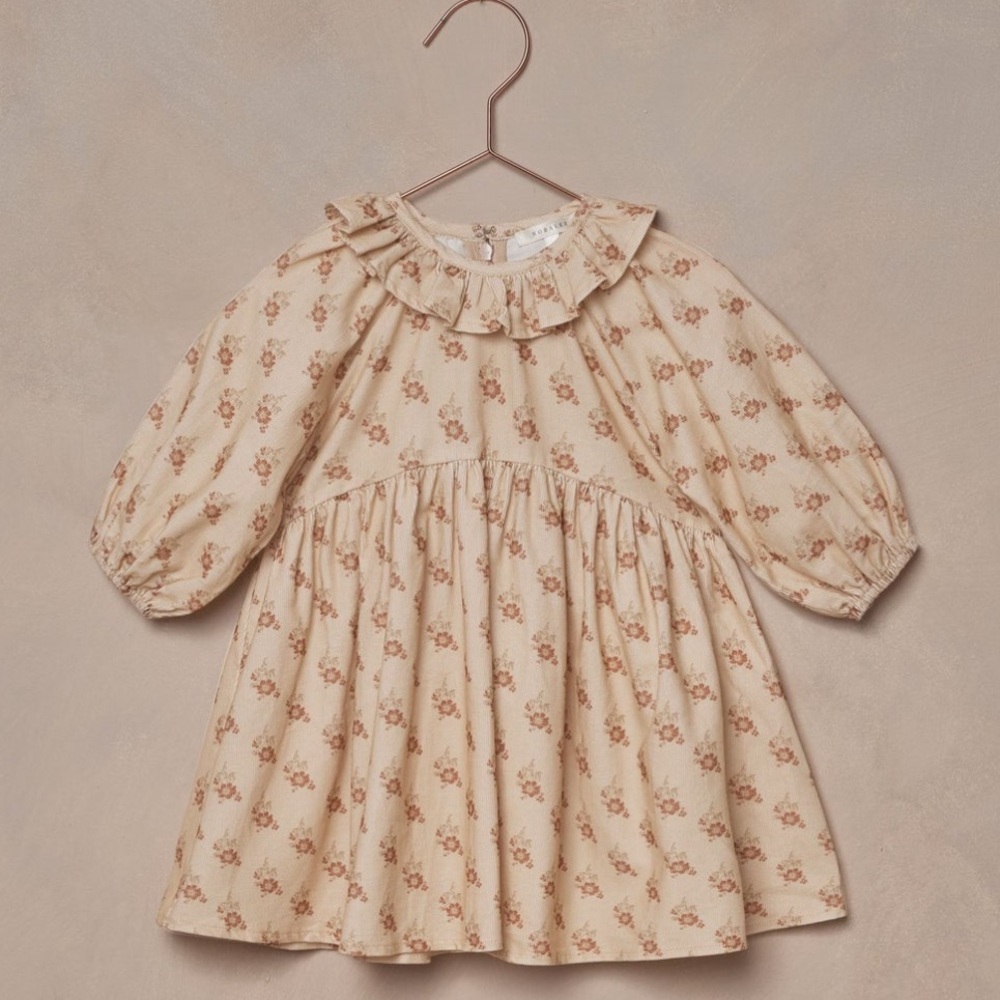 Cream Floral Dress with Bow